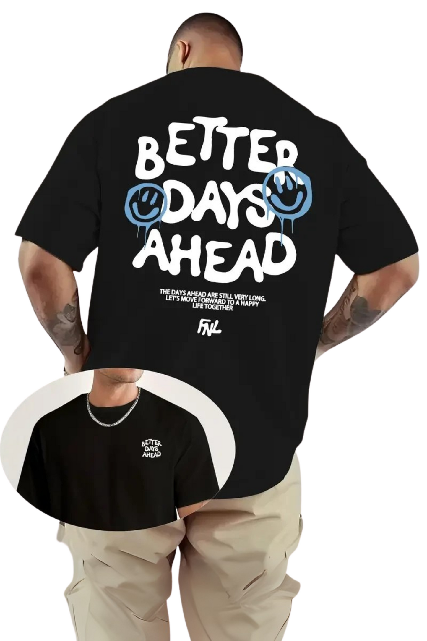 Better Days Ahead Printed Black T-Shirt for Men & Women