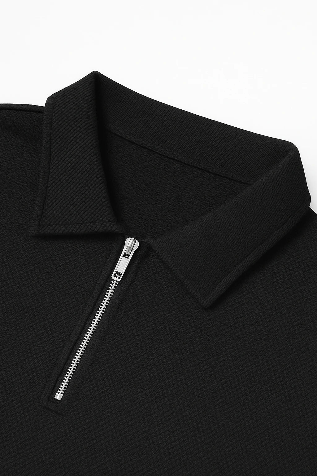 Essential Black Zip Polo