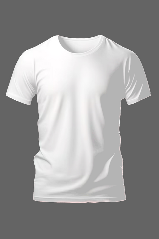 Round Neck white half sleeve t shirt